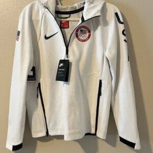 nike olympic tech Hoodie Women S White USA NWT Training Sport Untied State Sport